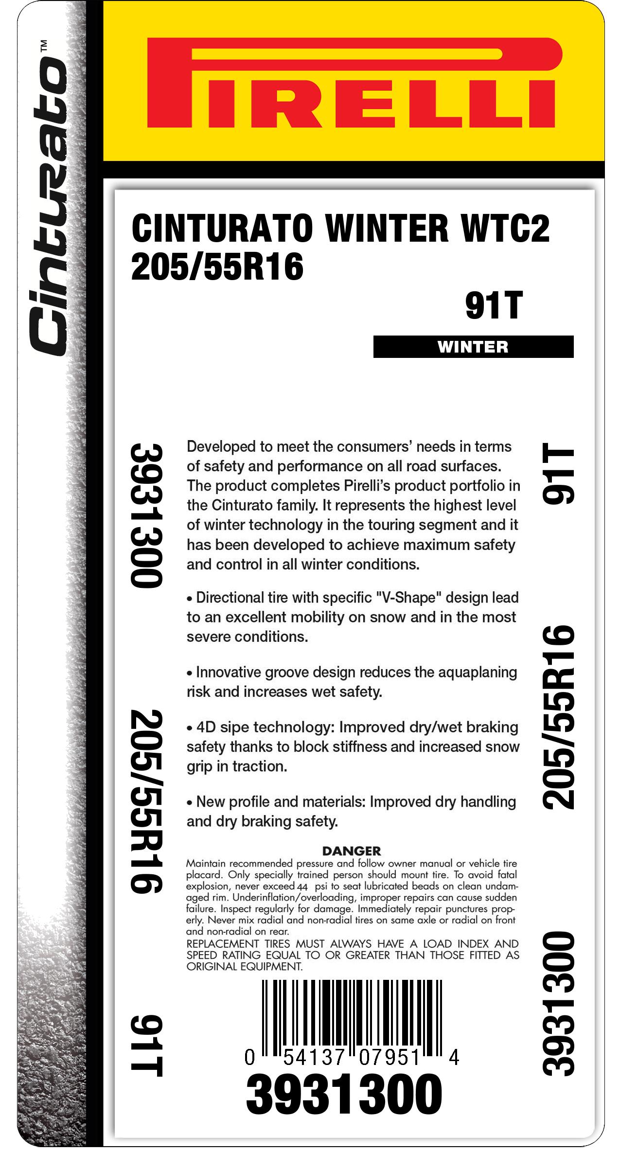 CINTURATO™ WINTER 2 205/55R16 Pirelli | 91H